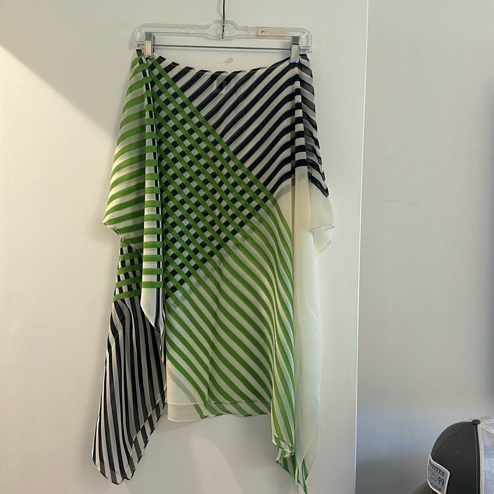 Talbots 100% silk scarf poncho. Green and black. Size L/XL.